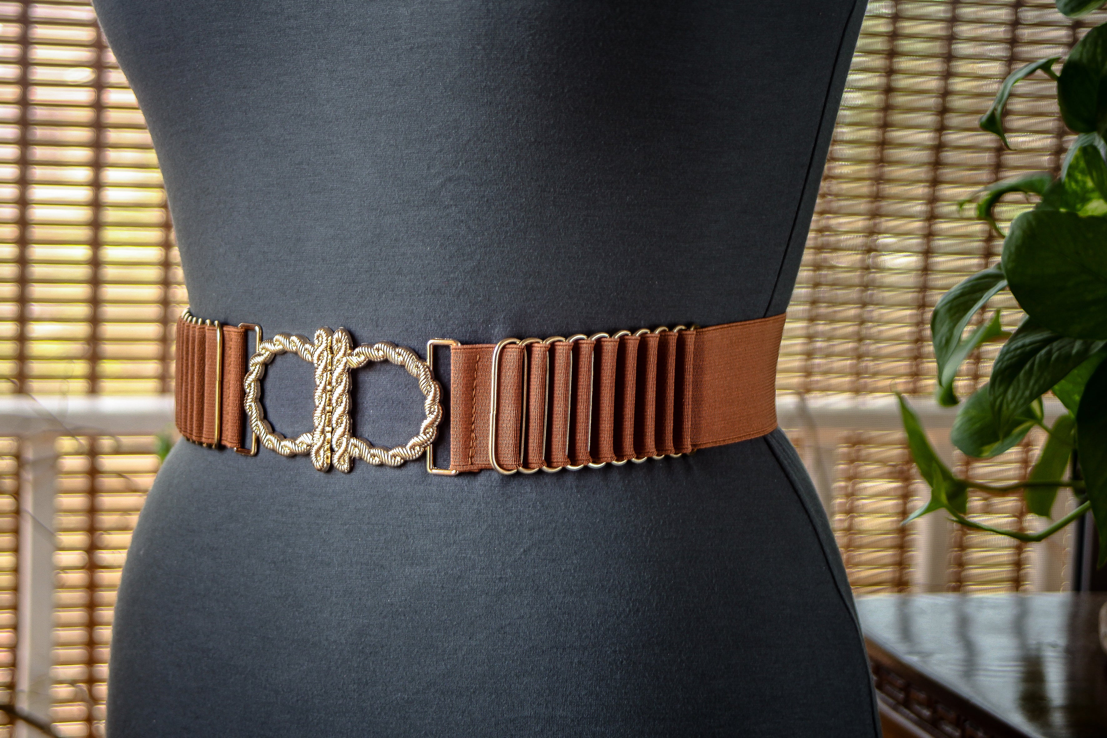 Brown Belt with Gold Metal