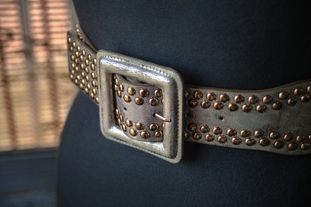 Antique Gold Belt with Golden Rivets