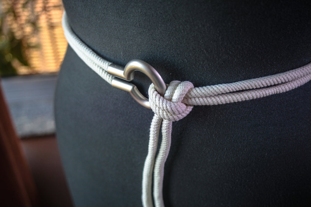 White Rope with Silver Buckle