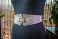 Off white belt with Gold metal rivets