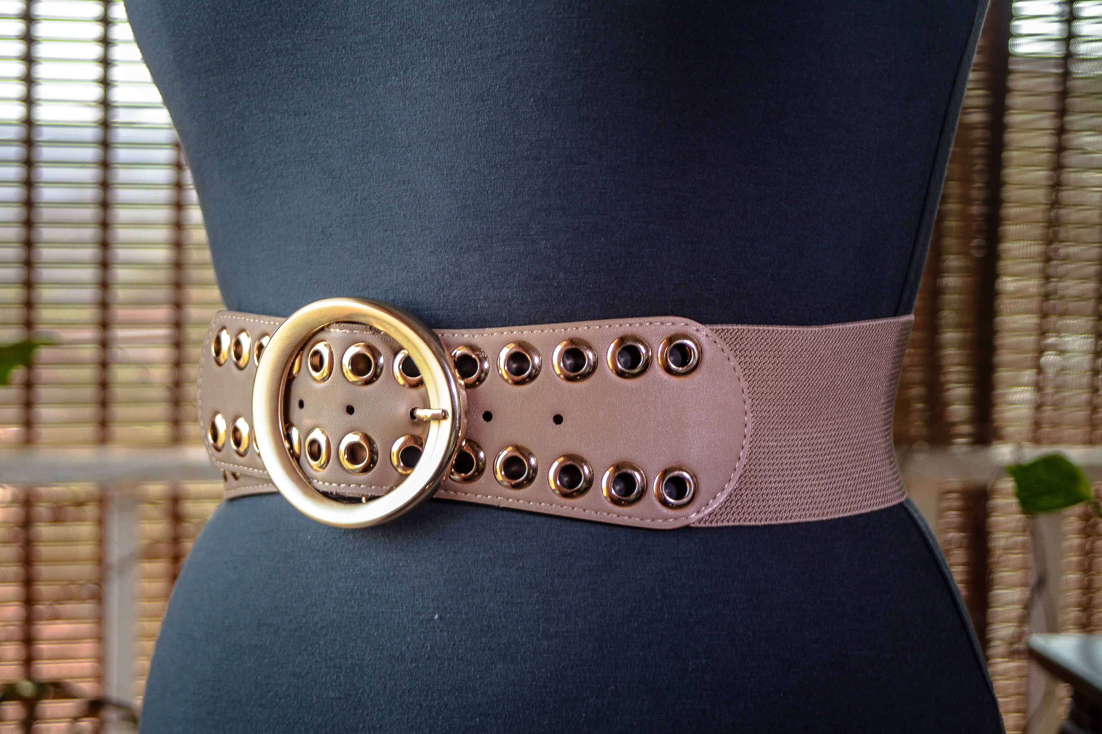 Light Brown BElt with Metal Accents