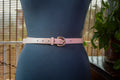 English Pink Slim Belt with Matte Rose Gold Buckle