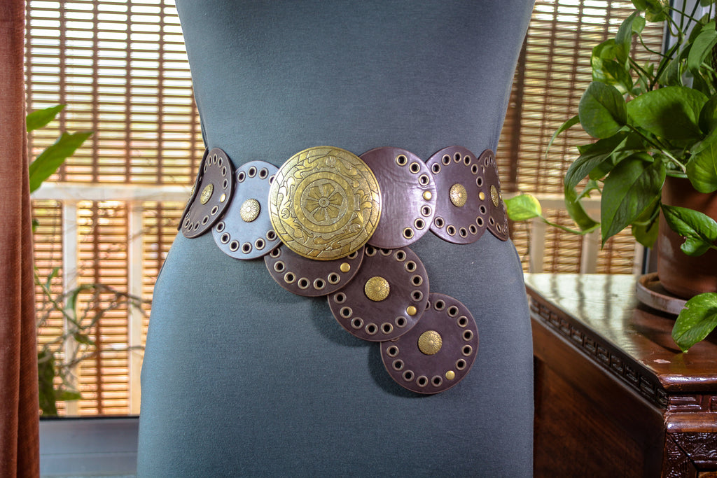 Wide Interlocking Belt with Antique Metal