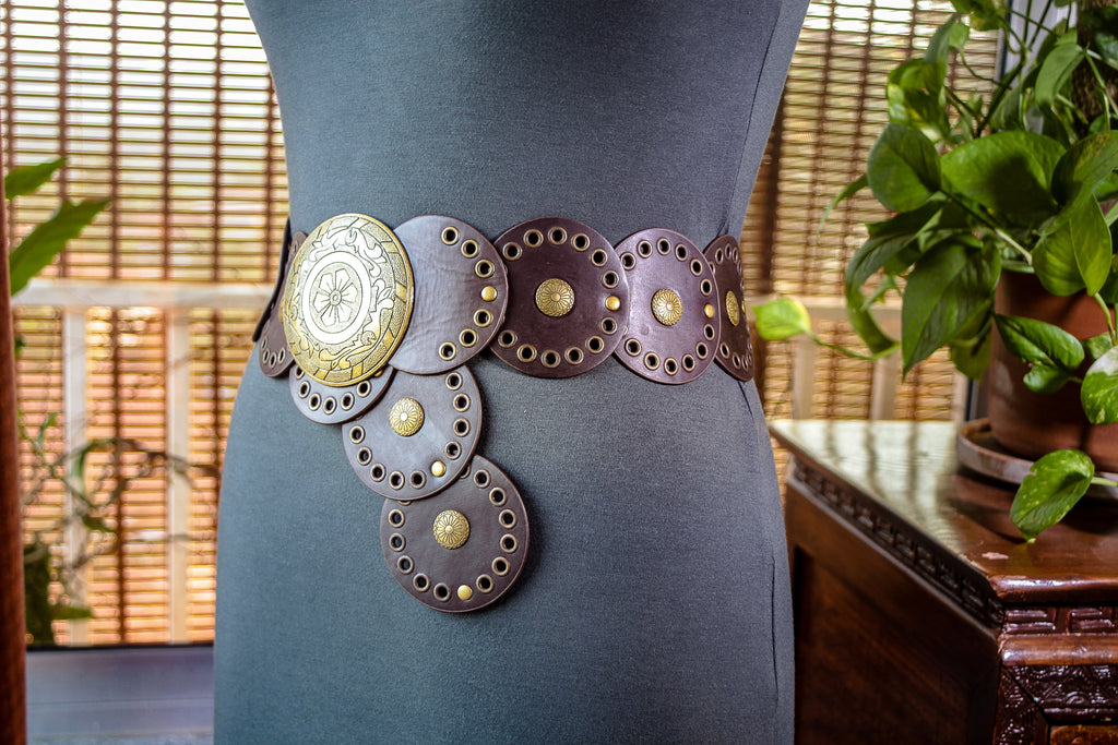 Wide Interlocking Belt with Antique Metal