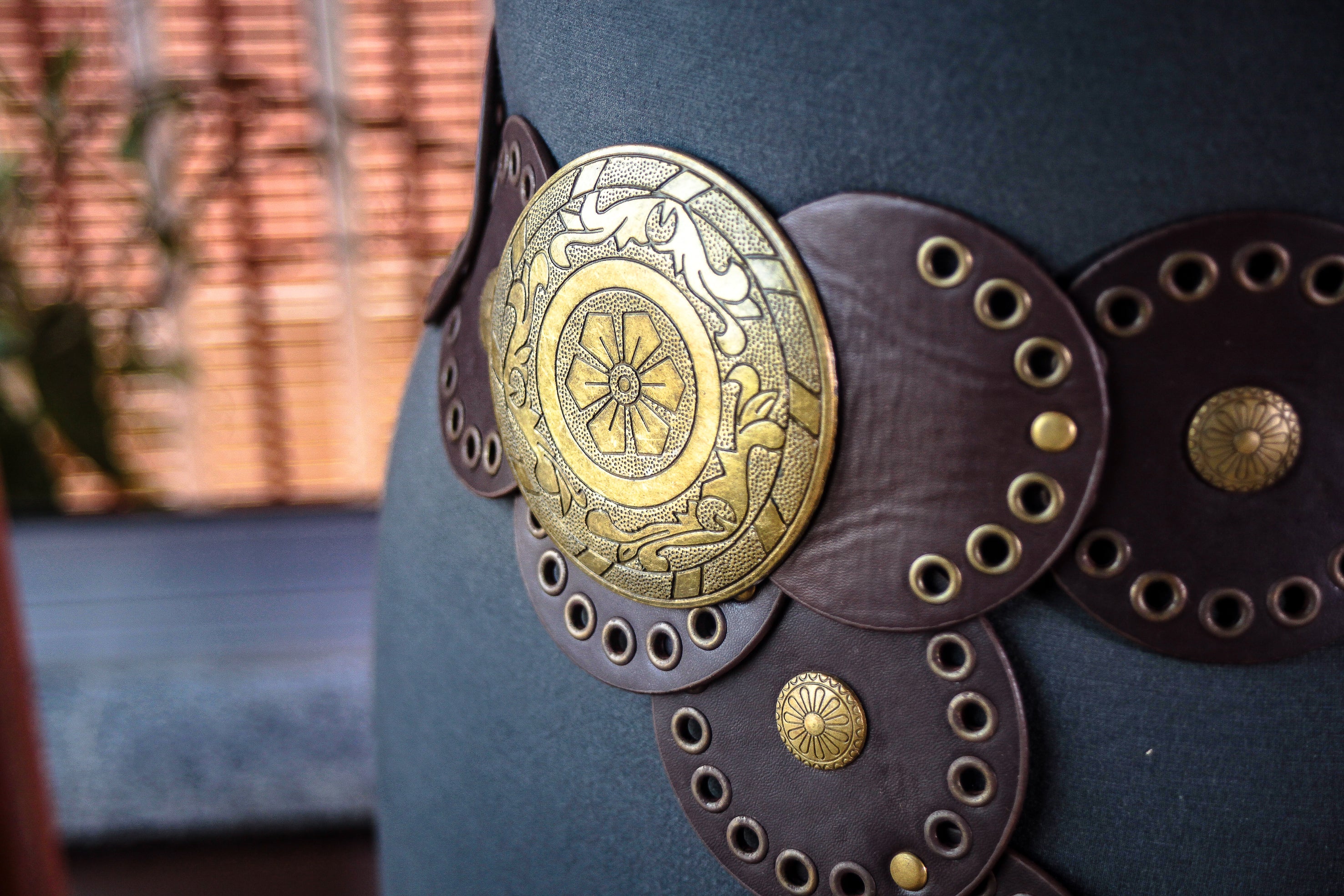 Wide Interlocking Belt with Antique Metal