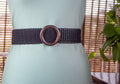 Black Woven Belt with Wooden Buckle (Copy)