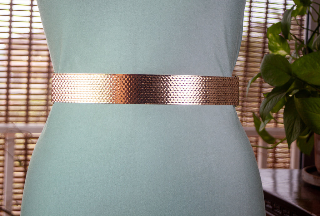 Textured Gold Metal Belt