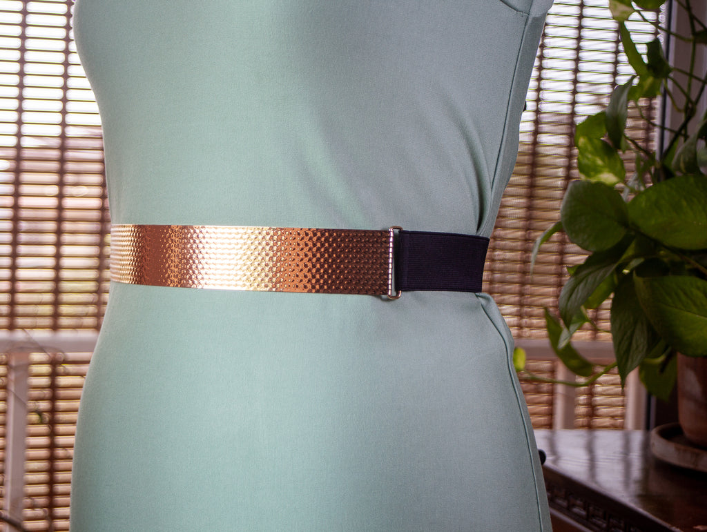 Textured Gold Metal Belt