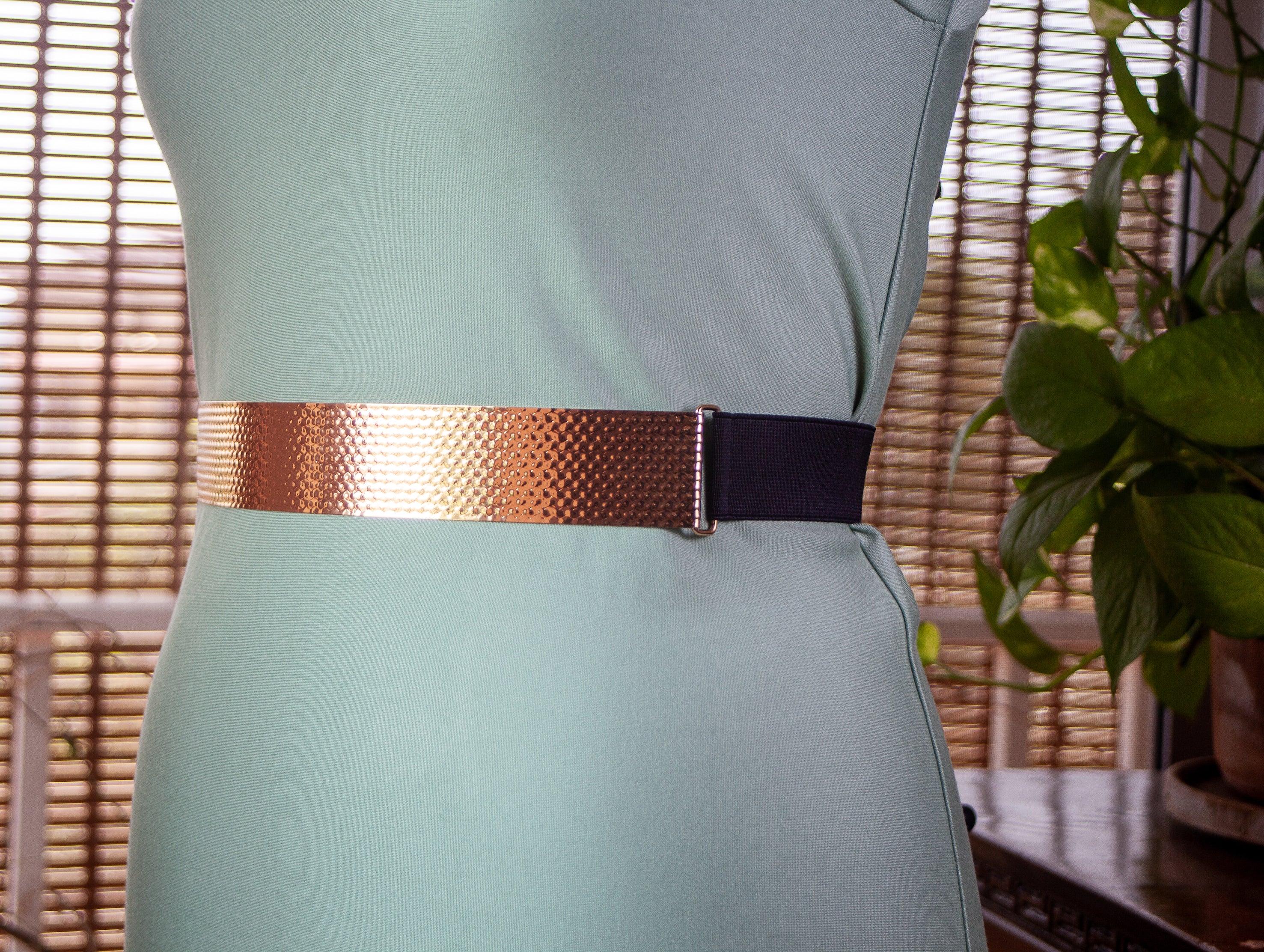 Textured Gold Metal Belt