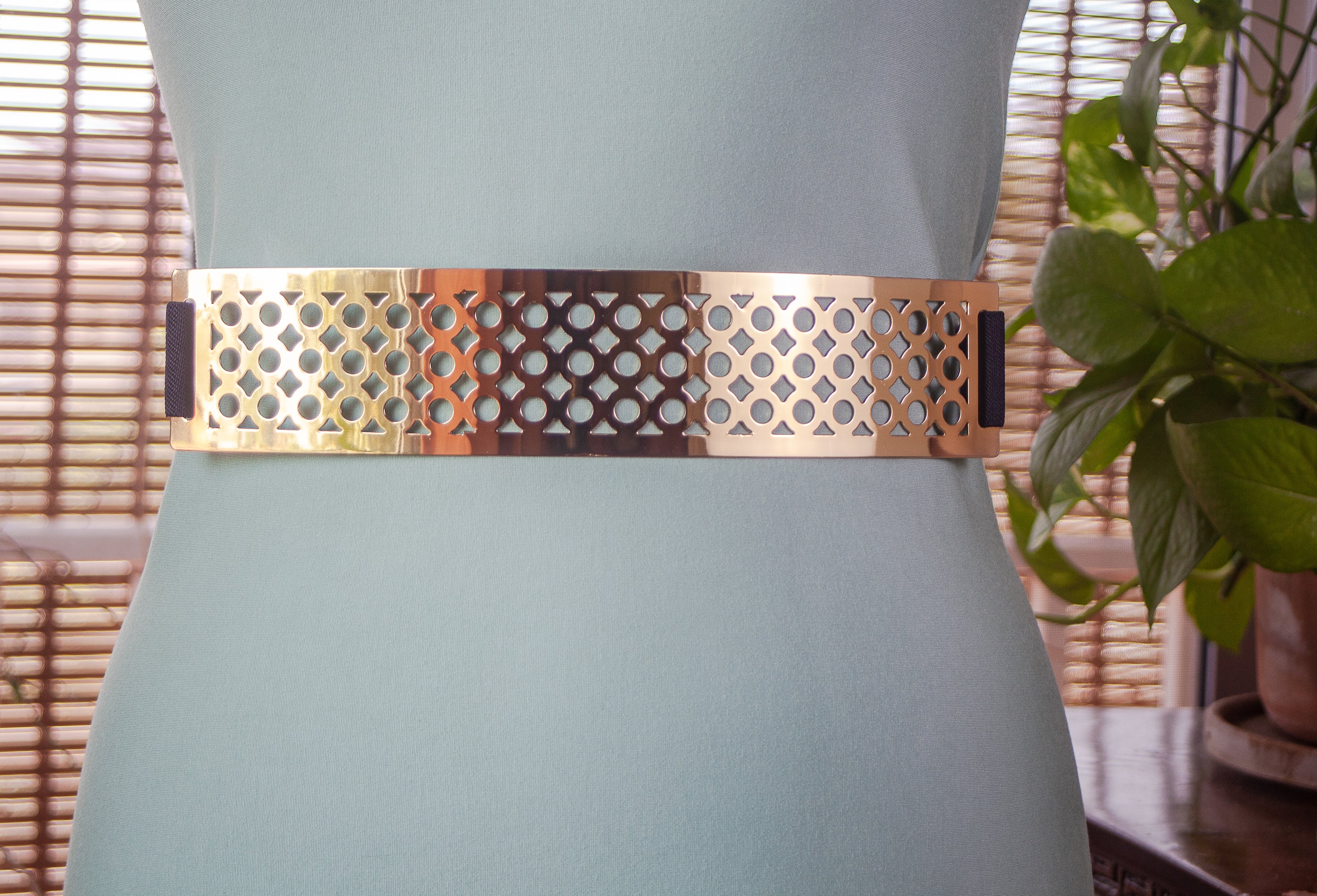 Gold Metal Belt 12" with Jali