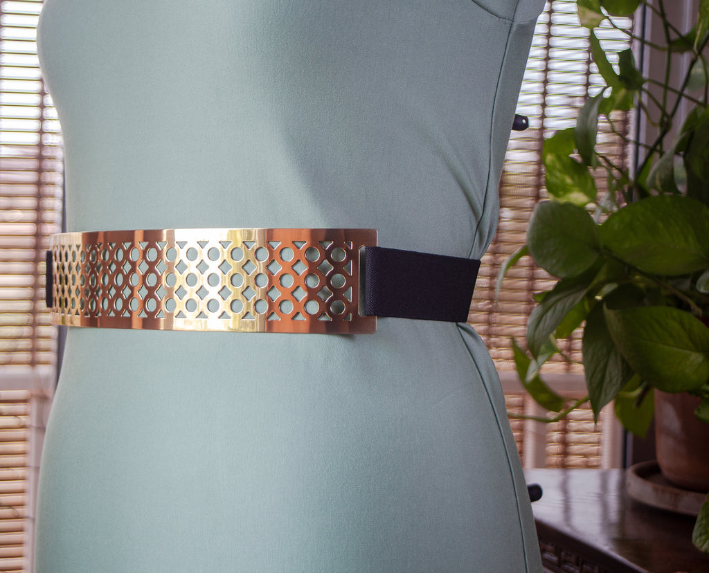 Gold Metal Belt 12" with Jali