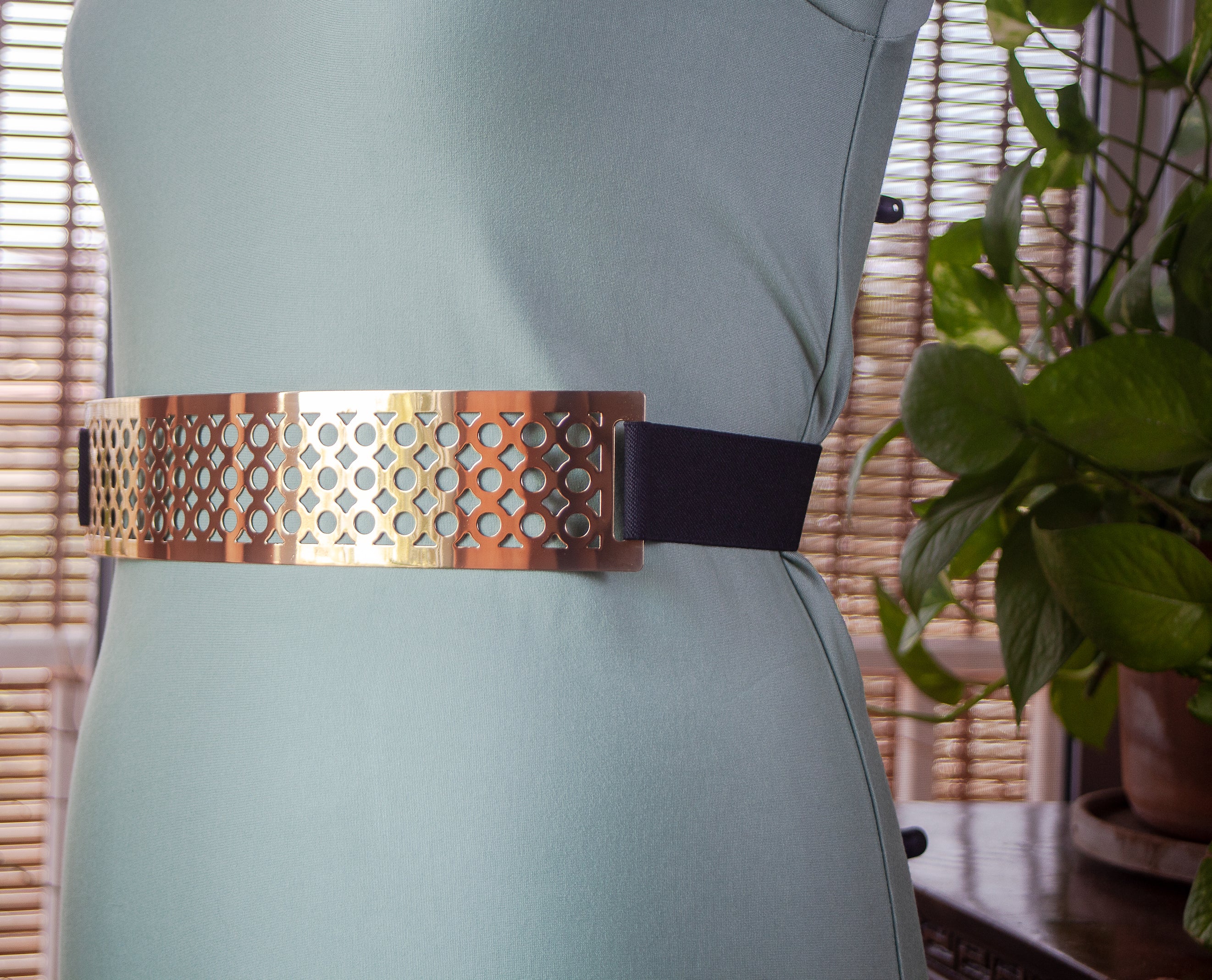 Gold Metal Belt 12" with Jali