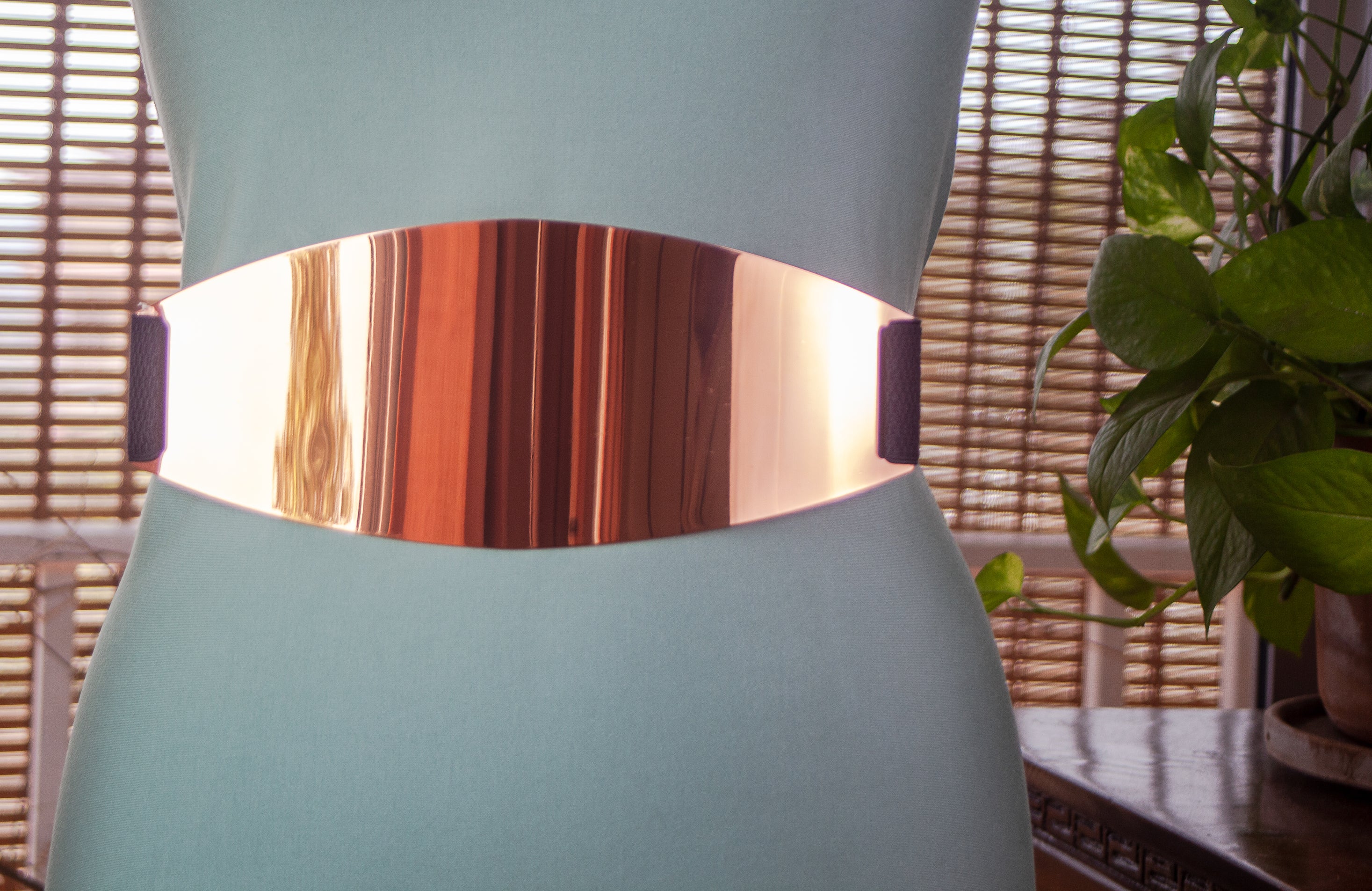 Rose Gold Wide Plate Metal Belt 12"