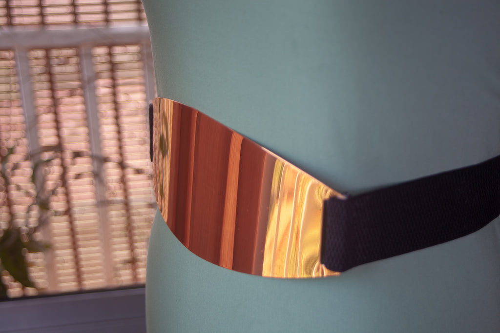 Rose Gold Wide Plate Metal Belt 12"