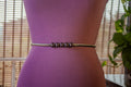 Gun metal Elastic Chain Belt with Black Pearls