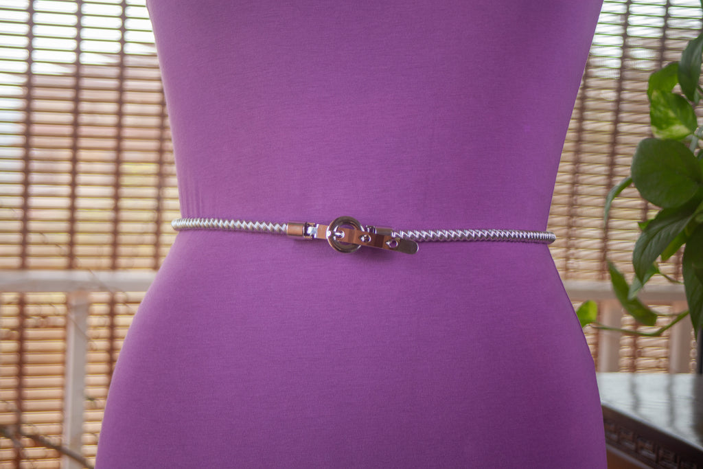 Silver Metal Twisted Chain Belt