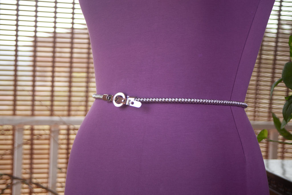 Silver Metal Twisted Chain Belt