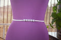 Silver Metal Belt with Pearls