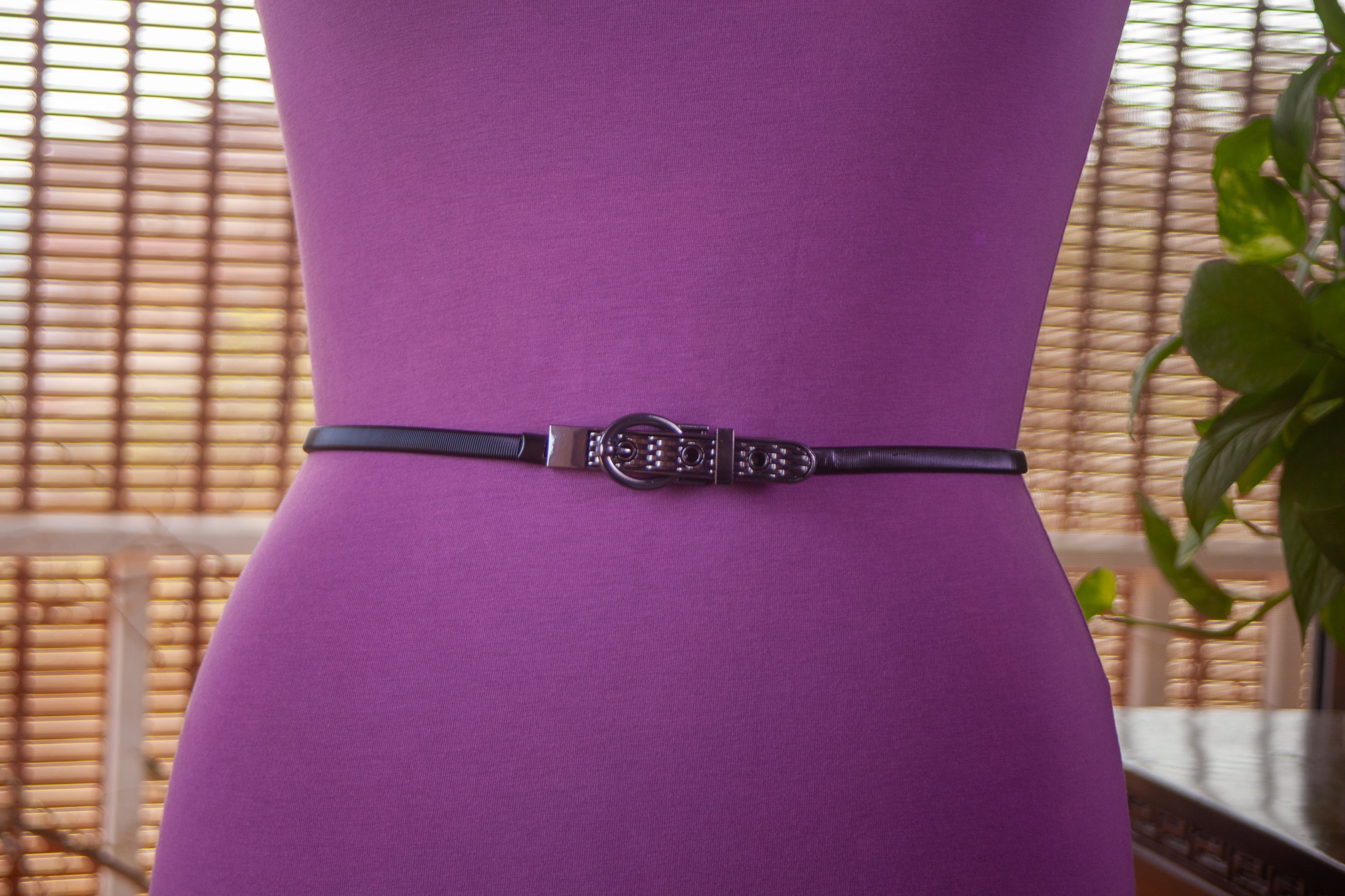 Black Metal Belt with Elastic metal chain