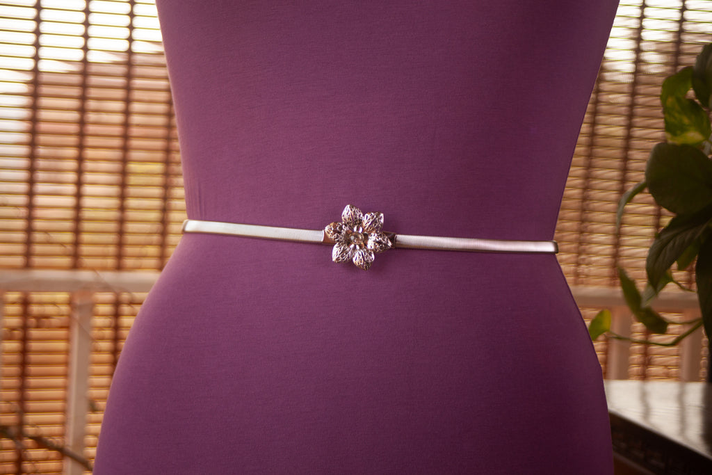 SIlver Metal Belt with Elastic metal chain