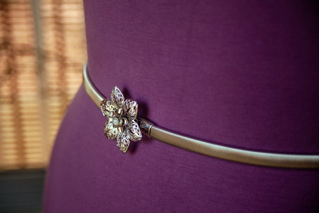 SIlver Metal Belt with Elastic metal chain