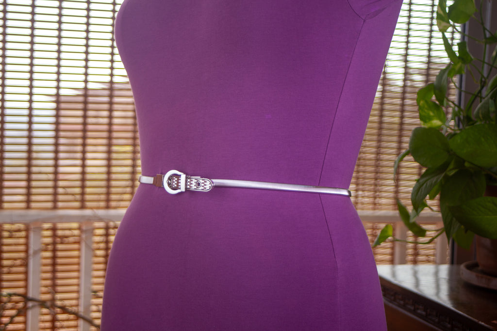 Silver Metal Elastic Belt