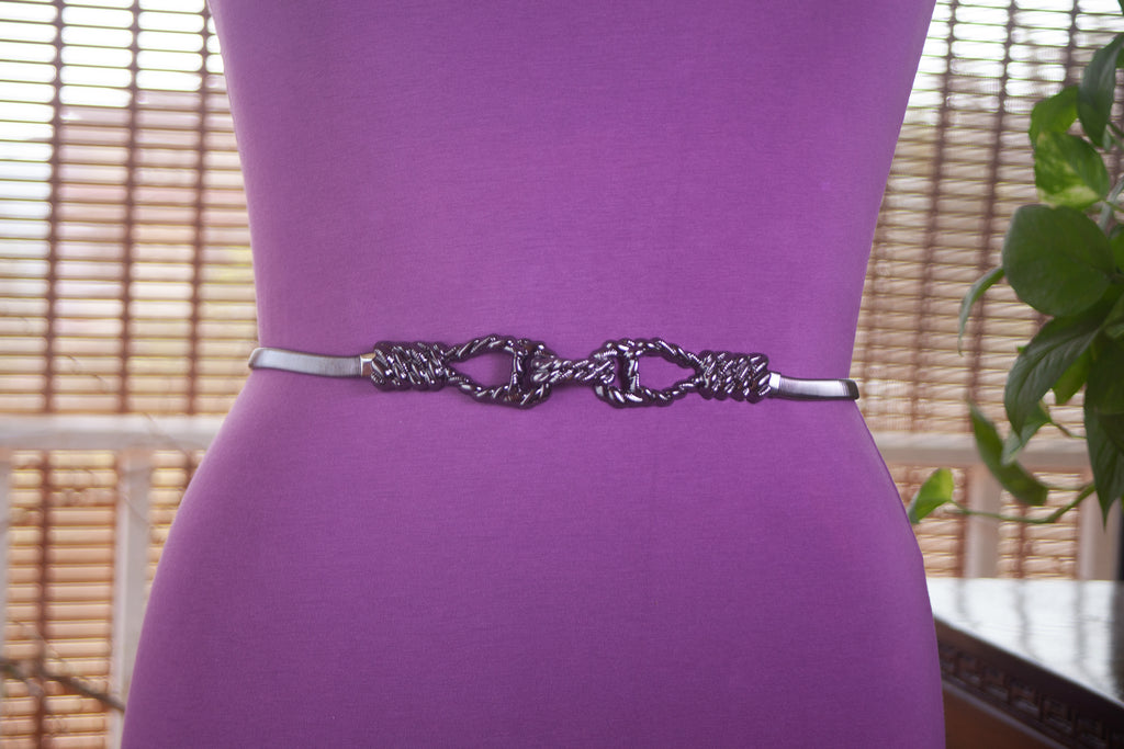 Gun Metal Black Elastic Belt