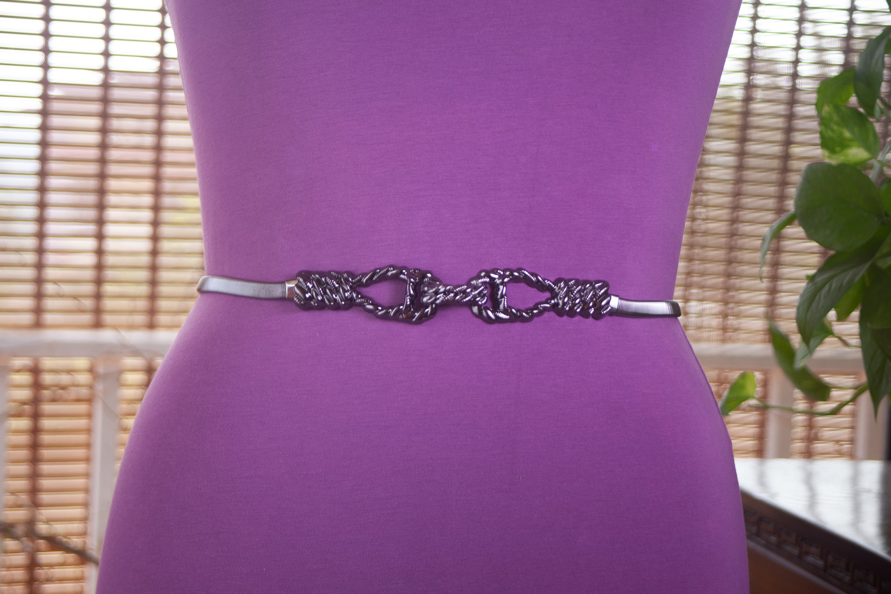 Gun Metal Black Elastic Belt