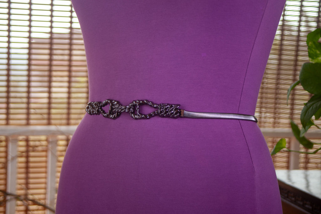 Gun Metal Black Elastic Belt
