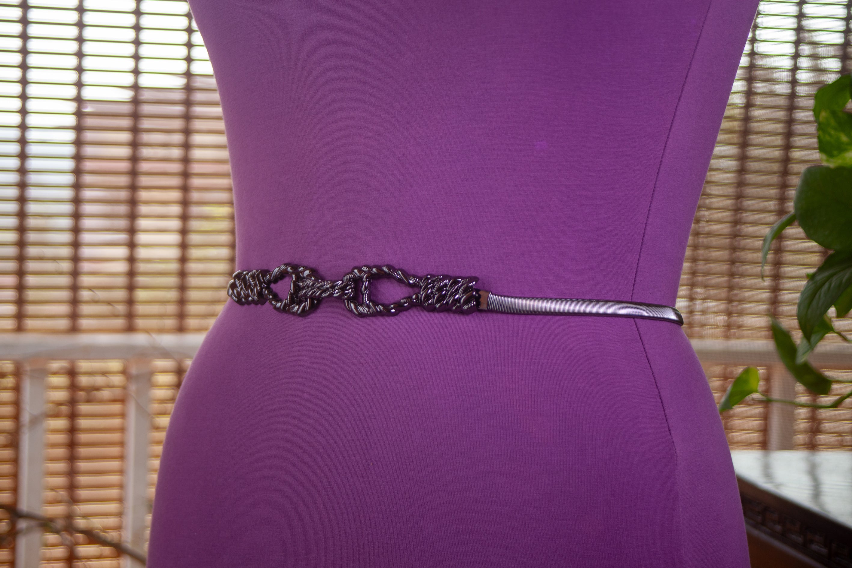 Gun Metal Black Elastic Belt