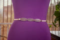 Gold Metal Elastic Belt with Pearl Detail