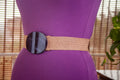 Beige Jute Elastic Belt with Plastic Buckle