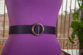 Black Leather with Round Buckle