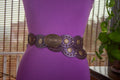 Wide Interlocking Belt with Antique Metal Oval Buckle