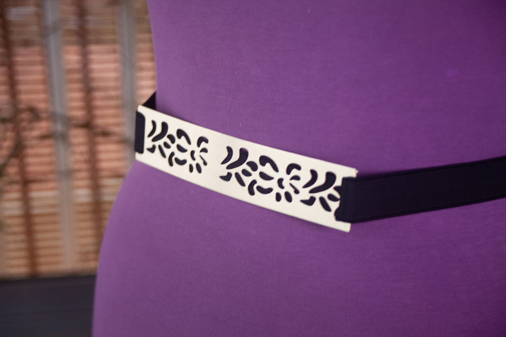 Gold Metal Belt 8" with Intricate design