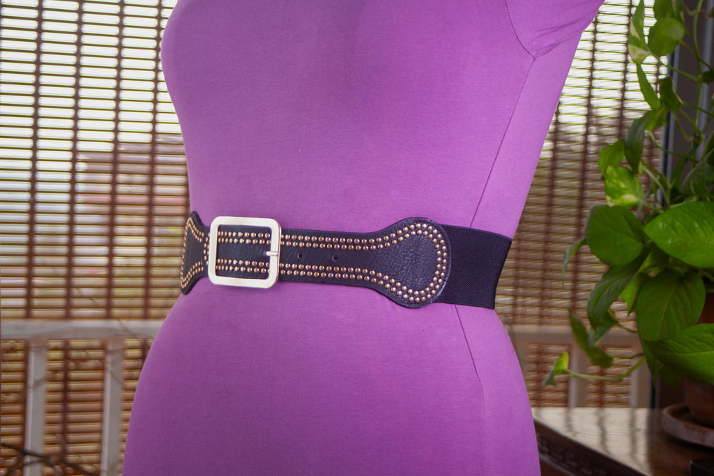 Black Belt with Gold Rivets