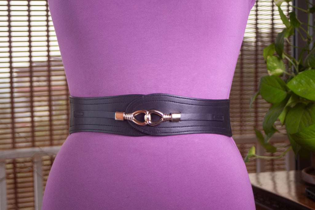 Black Belt with Gold Buckle