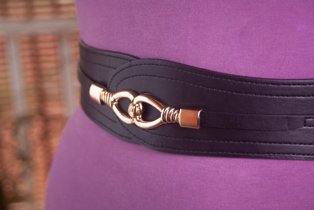 Black Belt with Gold Buckle