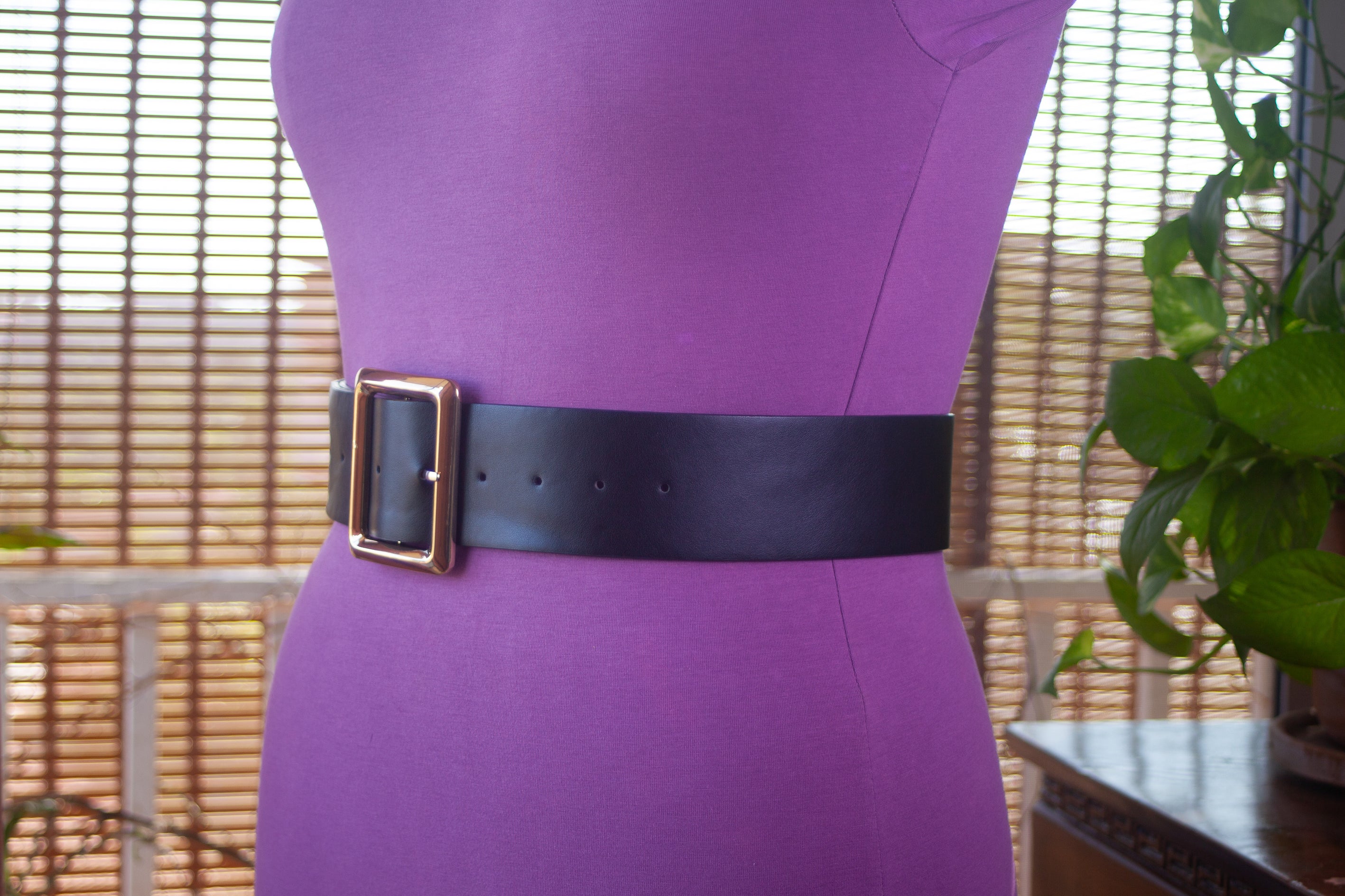 Classic Black Belt with Gold Buckle