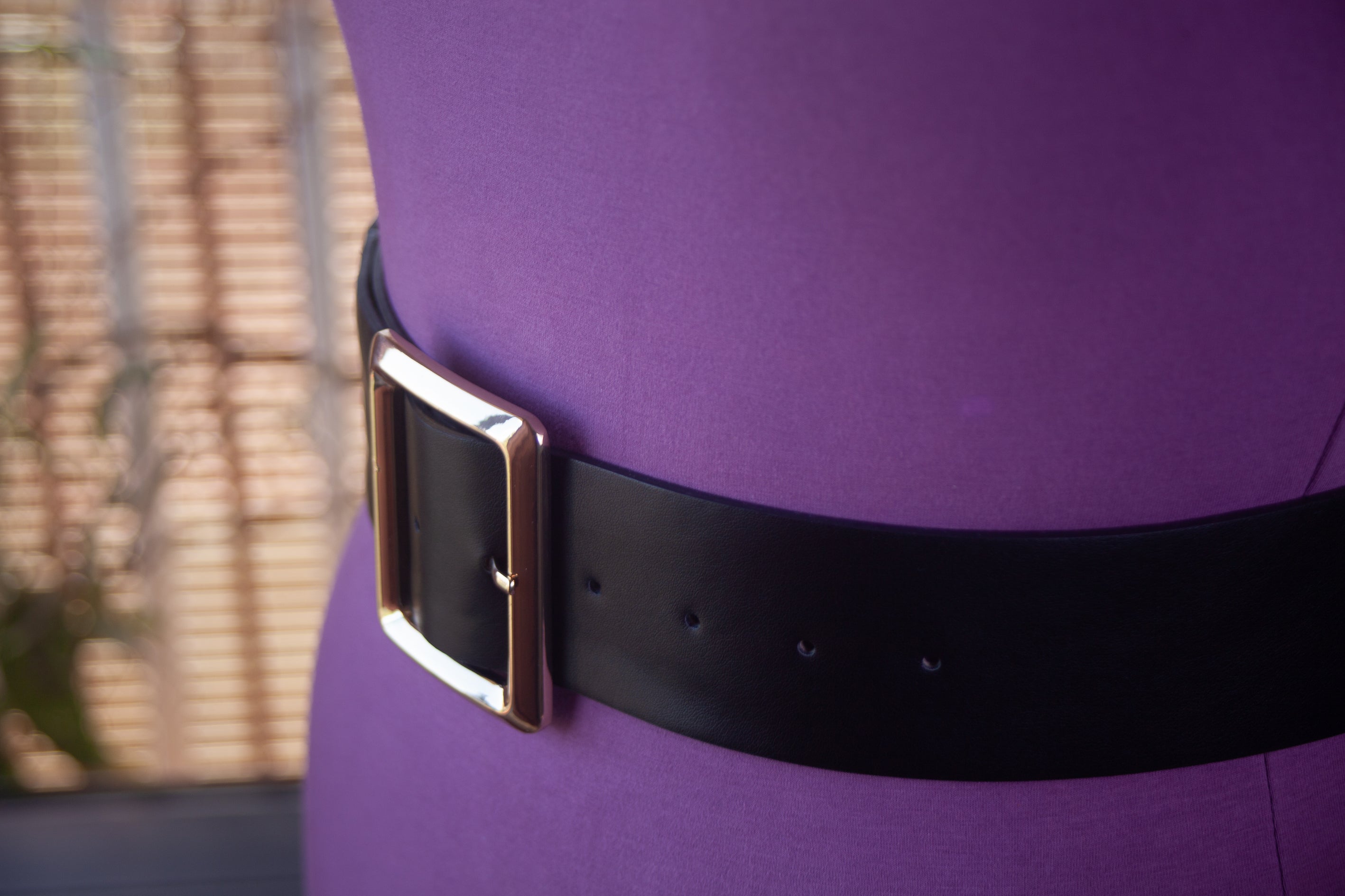 Classic Black Belt with Gold Buckle