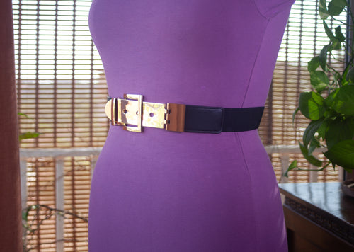 Black Belt with Gold Buckle
