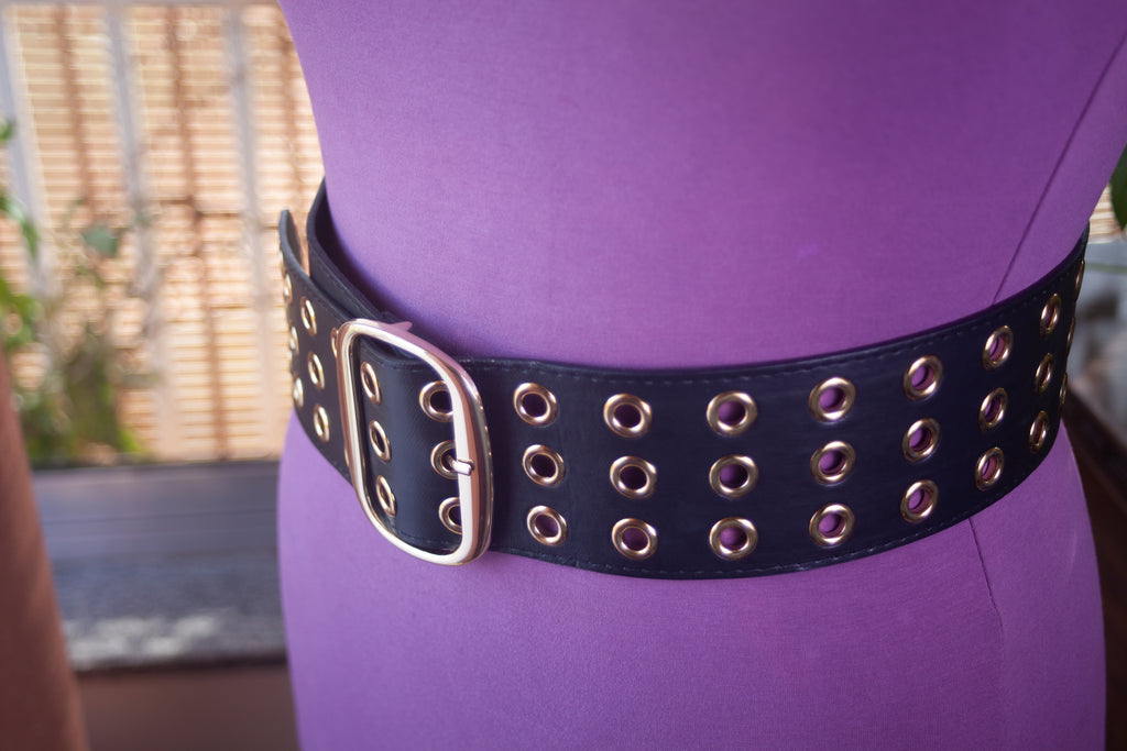 Wide Belt with Gold Metal Rivets