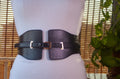 Wide Belt with Gold Metal Accents