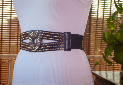 Black Belt with Gold Rivets
