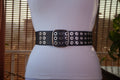 Black Belt with Silver Metal Eyelets
