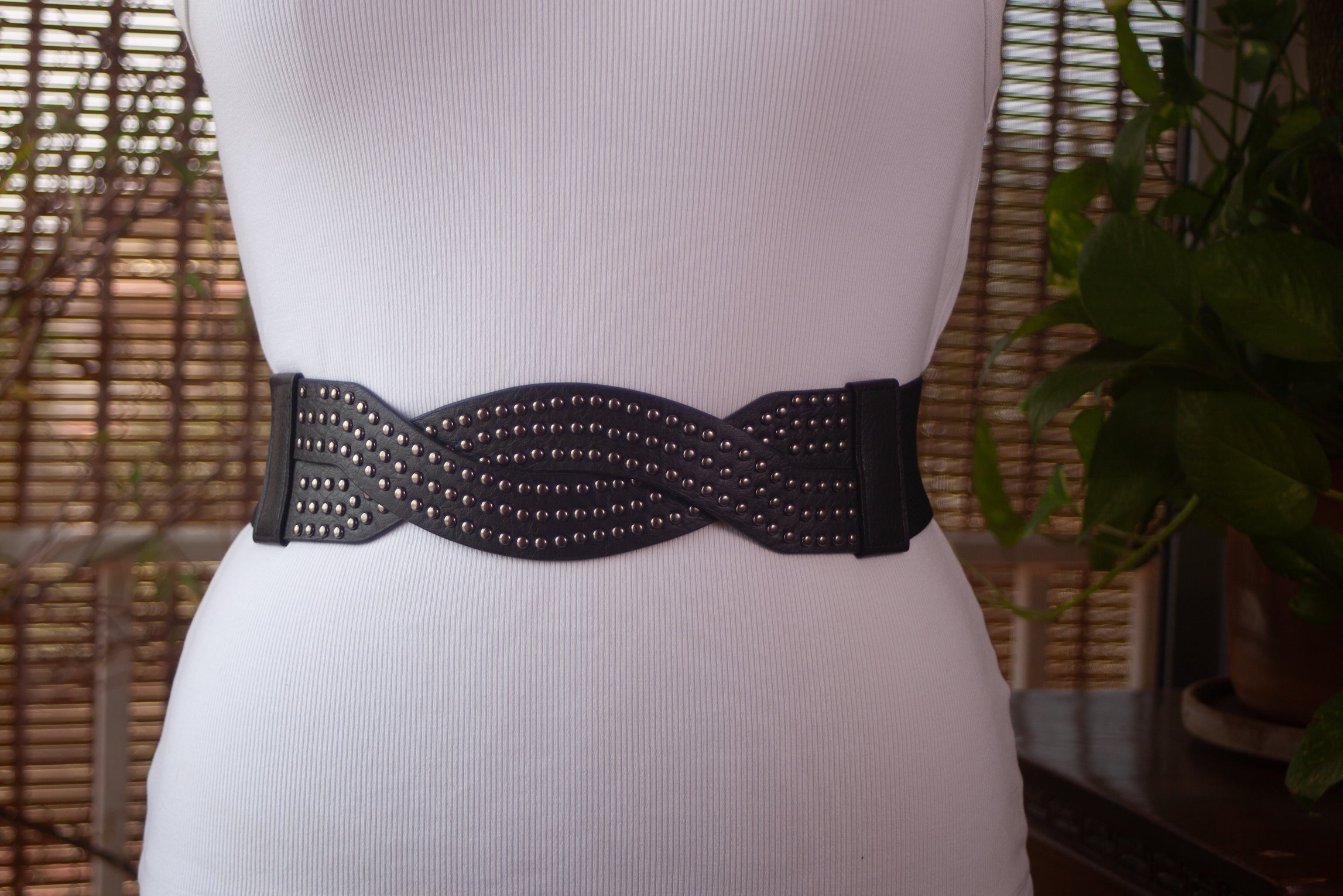 Black Belt with Gun Metal Rivets