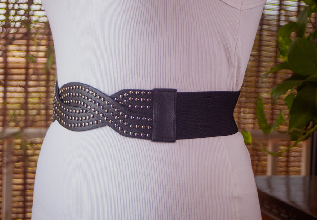 Black Belt with Gun Metal Rivets