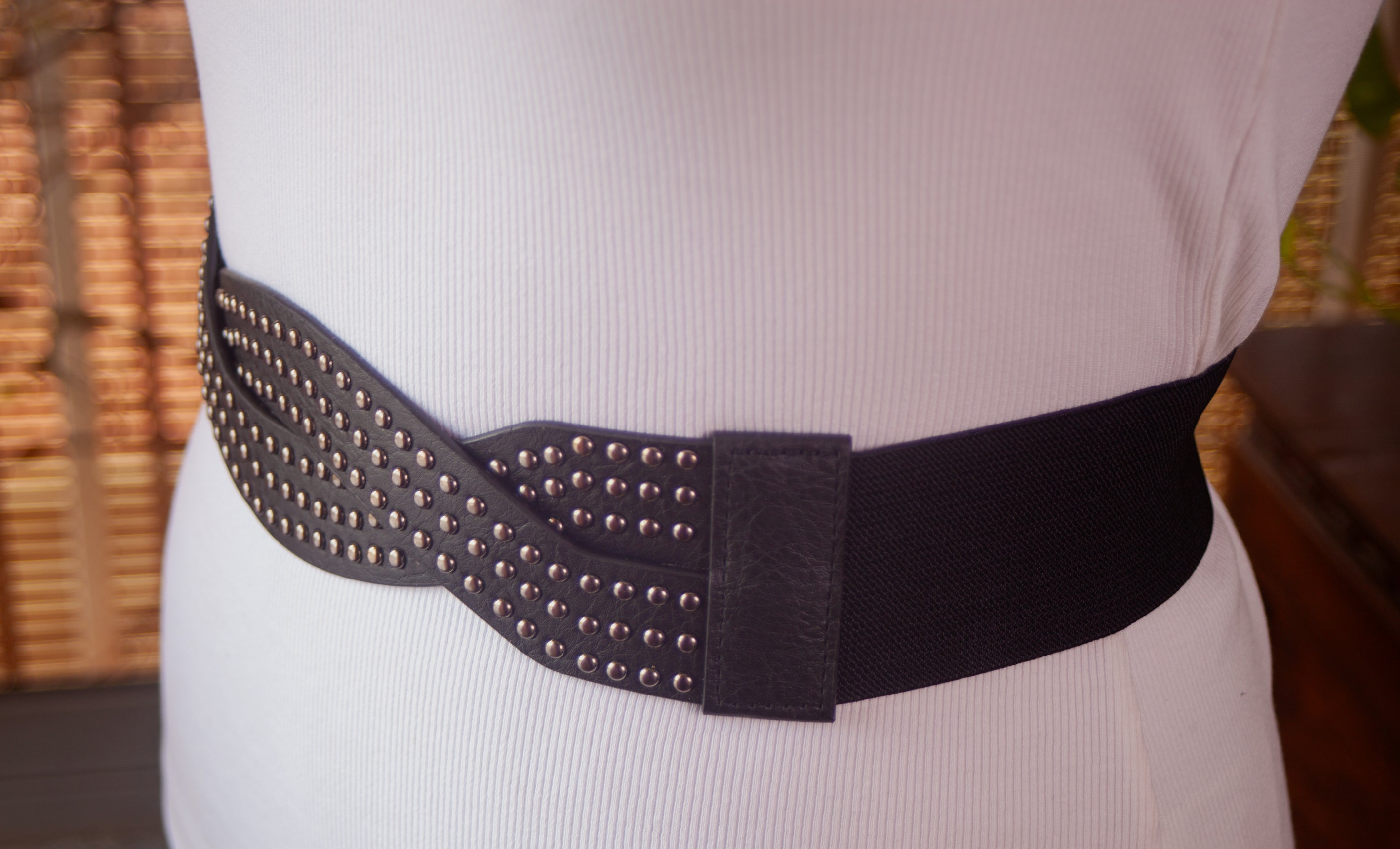 Black Belt with Gun Metal Rivets