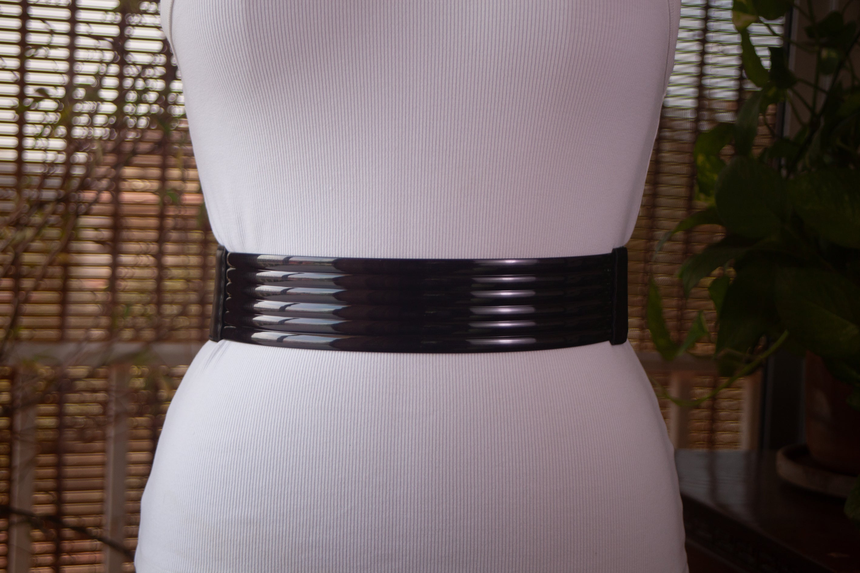 Black Belt with Black Faux Leather