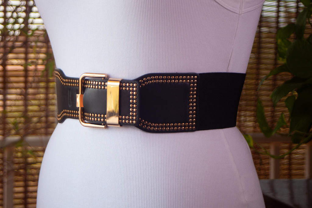 Black Belt with Gold Rivets